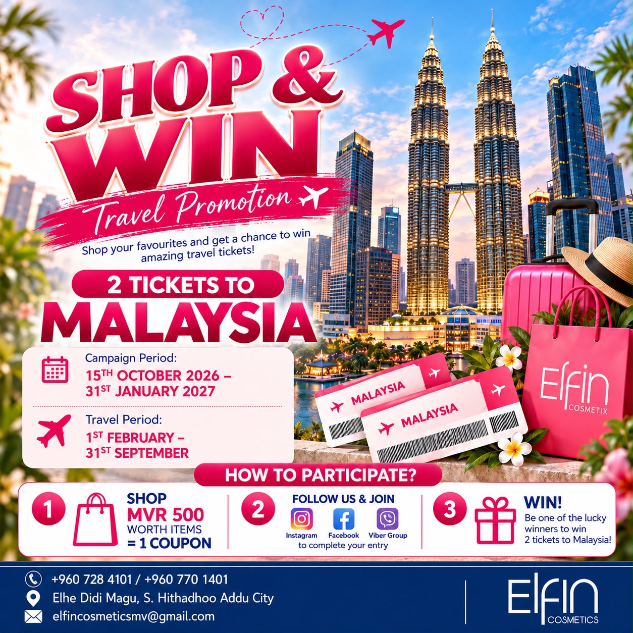 Shop & Win 2 Tickets to Malaysia